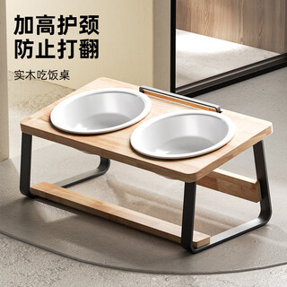 Clcey ceramic cat bowl pet double bowl food bowl dining table stand rice bowl neck protector rice bowl high dog bowl cat bowl rack ceramic sloping double bowl-xl high neck protector dining table