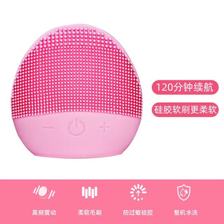 电动洗脸仪清洁面部清洁仪硅胶电动洗脸仪脸部按摩洗脸神器 粉色（充电款）