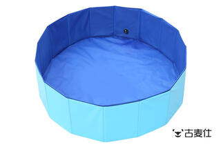 可折叠游泳池家用儿童免充气水池婴儿洗澡盆玩具海洋球池围栏收纳 蓝、50×8cm