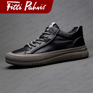 Fitti pahris light luxury men's shoes 2025 winter new first-layer cowhide shoes men's anti-odor sneakers men's european station british shoes men's black genuine cowhide + hand-stitched 40