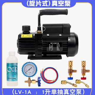 Renjuyi vacuum pump variable frequency air conditioner rotary vane maintenance vacuum pump 12l refrigerator vacuum dual capacitor air pump lv-1a+meter+tube+full