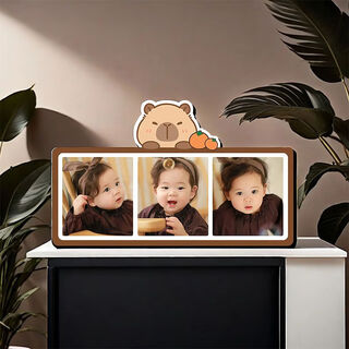 Fantasy kapibala three-five palaces customized photo frame photos made into albums photo washing and printing wedding photos crystal settings kapibala three-gongs grid a anchor recommendations 12-inch 30x20cm table