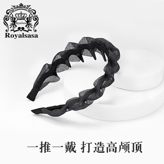 Royal sasa royal salsa pleated seersucker headband tooth comb non-slip fluffy high headband hairpin going out to make up and wash