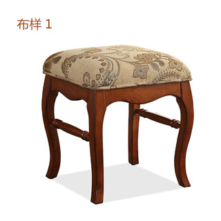 Mexueer american dressing stool european style bedroom dressing stool solid wood fabric shoe changing stool guzheng stool small bench dressing table stool cloth color no. 1