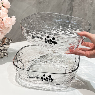 Bsd fruit tray living room home 2024 new coffee table fruit tray light luxury high-end snacks advanced candy tray fruit tray water ripple fruit tray (transparent-2 pack)