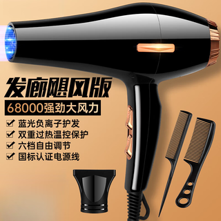 Xiaomi buyi hair salon special hair dryer high wind power home barber shop high power negative ion silent quick drying hair care hair dryer blue light hair care dark night black 1300w equipped with air concentrator