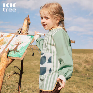 Kocotreekk树宝宝罩衣吃饭儿童围裙画画衣围兜防水反穿防脏饭兜秋冬