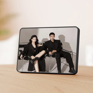 Fantasy custom photo table wedding dress high-end photo frame crystal tableware developed and printed photo album single frame (horizontal version) - noble black 7 inches