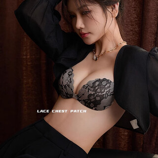 AWMBEL胸贴聚拢上托婚纱小胸加厚聚拢显大胸春夏隐形女蕾丝乳贴jm1 花嫁白蕾【B杯】 厚1.8cm