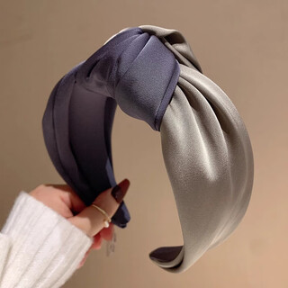 Hans f satin high-end wide-brimmed headband knotted high skull color matching hairpin new versatile pressed hair simple headband hair bundle main picture style hairband