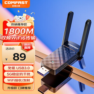 COMFAST CF-952AX 千兆1800M双频5G外置免驱WIFI6无线网卡台式机电脑主机usb3.0接收器发射笔记本信号穿墙