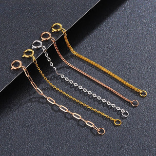 Mussel gold extension chain women's necklace bracelet extended chain tail gold rose gold platinum chopard flash o-shaped tail chain accessories rose rose gold chopard chain / thick about 1.5mm4cm