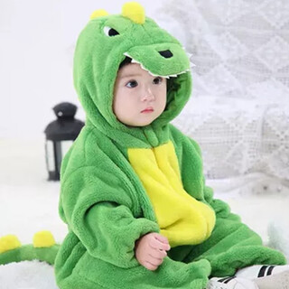 Yupinjia baby one-piece pajamas spring and autumn baby dinosaur clothes warm home clothes newborn children's crawling suit winter baby pajamas autumn and winter one-piece stegosaurus 100 yards