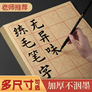 Wanxiang rough edge paper rice grid calligraphy paper rice paper calligraphy special paper calligraphy paper for beginners student practice paper yuan calligraphy paper thickened rice grid paper 12 grid 28 grid for practicing calligraphy 7cm*15 grid 50 sheets single pack series