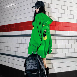 Mwm kimura ihong ooxoo.net chaohui spanish fashion brand spring and autumn hooded bear long-sleeved hooded sweatshirt green m