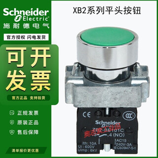 Self-resetting inching push button switch flat head xb2ba31c green zb2be101c one normally open 22mm xb2ba31c green normally open
