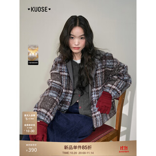 Wide-color plaid hooded jacket short casual wear 2025 autumn and winter new women's plaid long-sleeved warm top plaid posted on december 2 s