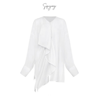 Siqiyoung kongshan xinyu-irregular silhouette shirt white one size f