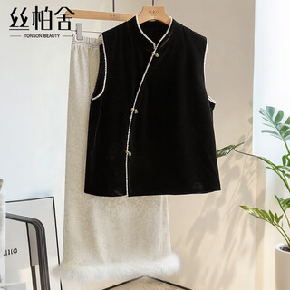 Sibaishe new chinese style stacked vest for women 2025 autumn new style retro temperament personalized design vest