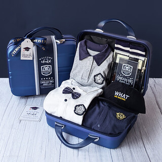 G.DUCKKIDS新生儿礼盒送礼婴儿衣服套装出生男宝宝满月百天见面礼物高档秋冬 礼箱-哈佛学院A款-春秋 73cm 送礼参考百天-半岁