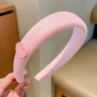 Enrmiiv 2025 new children's hairband pink headband hairpin girls high-end western style little girl hair bundle headwear 2# letter love pink hairband