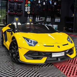 Haolaixi lamborghini children's electric car four-wheeled children's sports car male and female two-seater baby remote control toy car yellow top version upgraded version