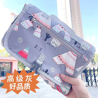 Portable baby changing pad, waterproof oxford cloth urine barrier, portable tissue paper diaper storage mommy bag, gray portable baby changing pad