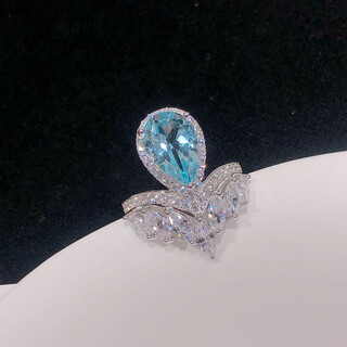 Cajj francois 3.50 carat topaz ring for women, natural colored gemstone, jewelry gemstone, 925 silver inlaid, no. 13