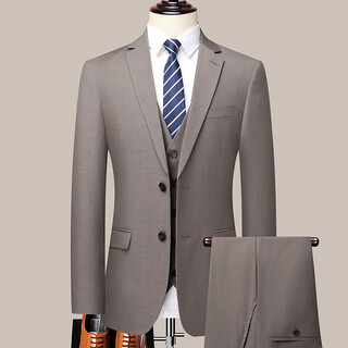 Goldlion g+ goldlion wool suit suit men's suit groom's dress bank civil servant work clothes two pieces 5158 three-piece suit + vest + trousers camel 5xl 195 size (180-195jin jin is equal to 0.5 kg)