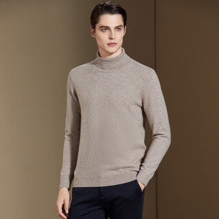 Antonio soft waxy thickened soft australian wool classic turtleneck sweater for men autumn and winter warm solid color sweater camel l 50 (175/92a)