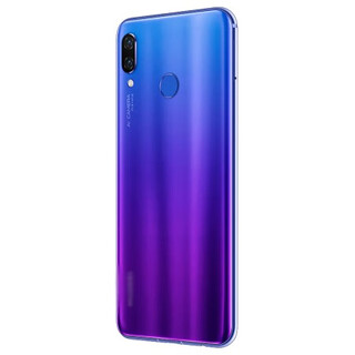 A suitable for huawei nov3 back cover glass original original nov3i mobile phone back case transparent battery cover back case nova3 blue and purple back cover with frame lens
