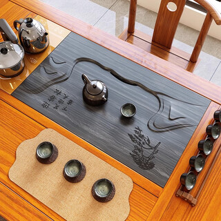 Tea table stone plate embedded tea tray panel custom tea table stone plate embedded marble tray water tray leakage tray length 60 - width 37 - thickness 3cm natural stone