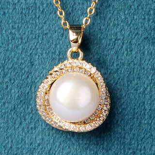 An feng zhenghe jewelry freshwater pearl necklace white steamed bun bead pearl necklace only model slightly flawed 01