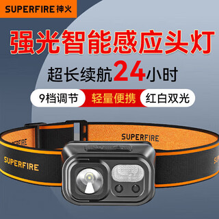 Supfire rt30 induction headlight, strong light, ultra-bright night fishing light, head-mounted flashlight, ultra-long life, outdoor miner's lamp, fishing light