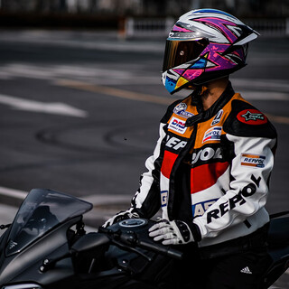 Duhan motorcycle riding suit leather motorcycle suit men's and women's windproof anti-fall racing suit four seasons cycling jacket vs02 orange leather jacket m