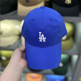 Mlb korean small label soft top baseball cap women's ny yankees sports cap men's duck tongue spring and summer hat 32cp77 royal blue la one size
