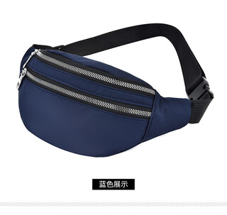 2023 new cross-border sports waist bag waterproof mobile phone bag korean style fashion waist bag large capacity waist bag blue