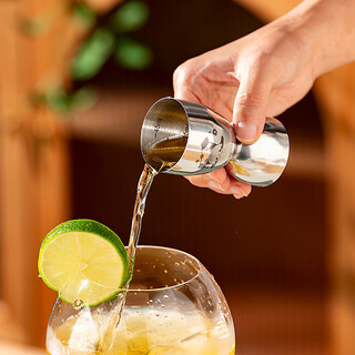 Onlycook double-headed small measuring cup with scale 304 stainless steel wine measurer ounce bar bartending tool double-headed measuring cup 20/45ml inverted panda