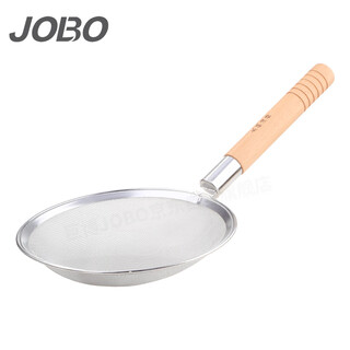 Jobo commercial stainless steel filter colander oil grid 26.5cm wooden handle 30 mesh slag filter mesh sieve spoon foaming spoon