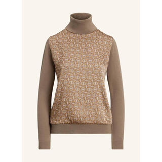 Ralph lauren women's sweater warm and close-fitting blended autumn and winter daily knitted simple pullover sweater beige one size | s