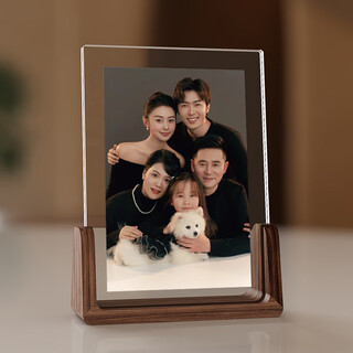 Fantasy photo frame customized photo stage for family portraits, washed wedding photos, made into picture frames, walnut wood - vertical version - leave border 6 inches