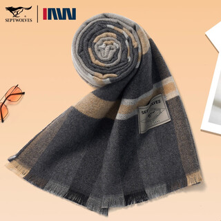 Septwolves men's scarf gift box autumn and winter warm wool scarf new style birthday gift for boyfriend, husband and dad