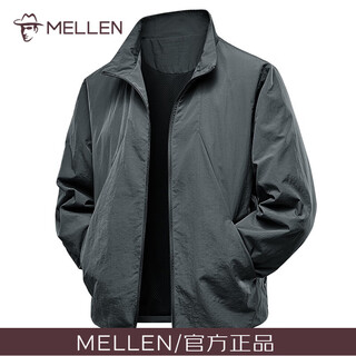 Mellen high-end jacket men's jacket spring and autumn 2025 new fashion fashion business casual stand collar top men's dark gray l 115-130jin jin equals 0.5 kg