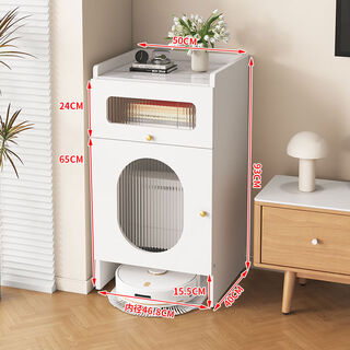 Yong huan's new sweeping robot storage rack base station storage cloud whale stone cobos pursuit upper cabinet movement double door white + slate countertop master installation