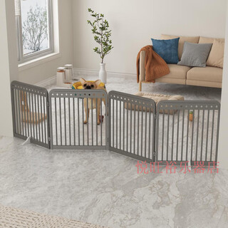 Cat fence, indoor anti-jump, anti-jailbreak, changeable pet fence, foldable, punch-free, dog isolation fence, teddy cover, gun gray 4 pieces, no door, 75 high