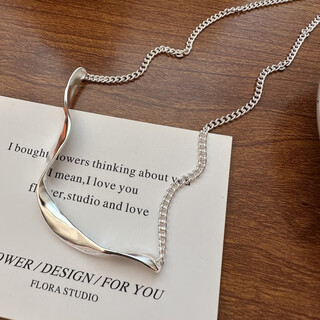 S925 sterling silver korean style niche design heavy industry necklace korean style fashion korean big wave clavicle chain wholesale 24tl12 925 silver