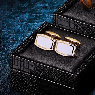 KFLK男士袖扣法式袖口钉衬衫袖钉高档衬衣扣子生日礼物商务袖口扣钉 金色K101袖扣