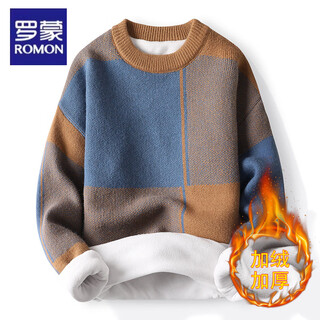 Luo meng's minus 40 degree ultra-thick sweater men's winter northeastern thickened velvet mohe cold-proof base wool sweater 002 blue and yellow velvet windproof double layer thickened 4xl 165-190jin jin equals 0.5 kg