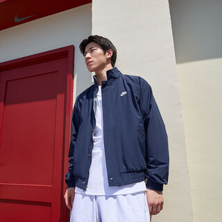 Nike men's polar fleece lined jacket winter loose woven casual stand collar jacket nike fz0657 451 obsidian/white m