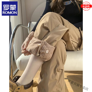 Romon american-style workwear down pants for women, new winter cold-proof thickened wide-leg straight-leg warm cotton pants khaki s